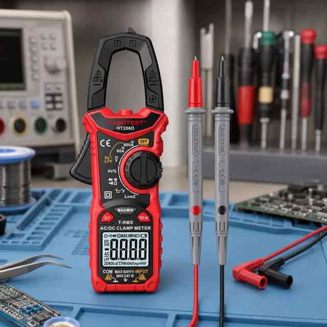 HABOTEST HT206D AC/DC Clamp in everyday use